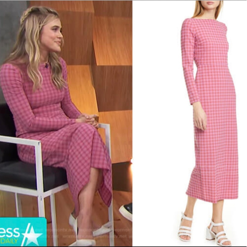 $625 Rachel Comey Ryer Plaid Pencil Dress Pink 6